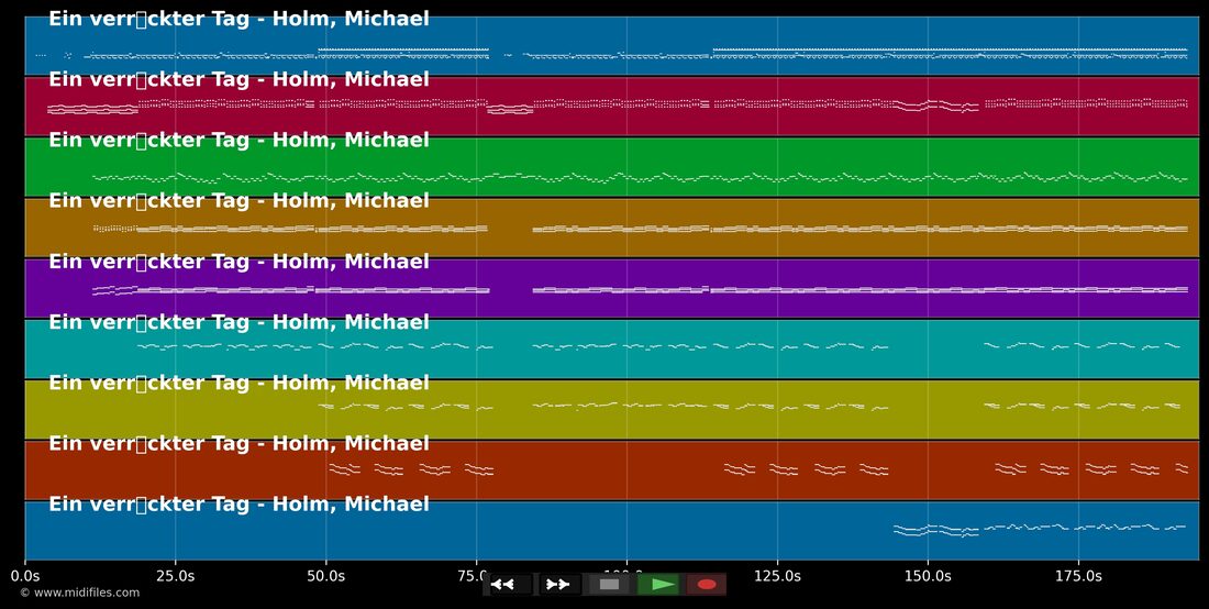 Ein verrückter Tag — Michael Holm : piano roll MIDI multipiste