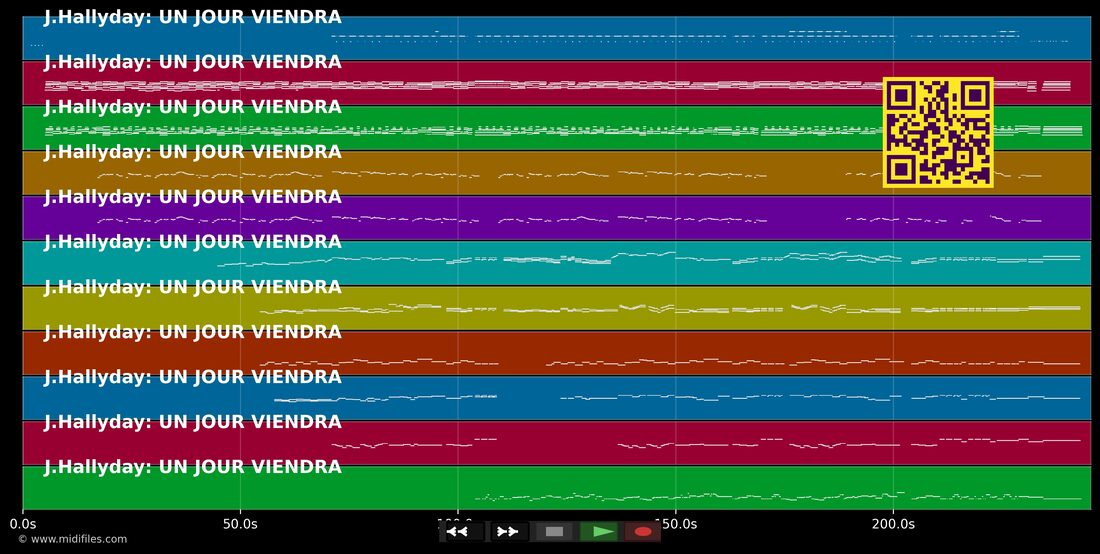 Un jour viendra — Johnny Hallyday : piano roll MIDI multipiste