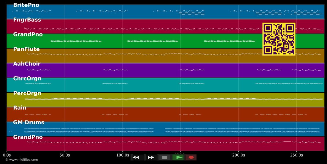 Elle est à toi — Assia : piano roll MIDI multipiste