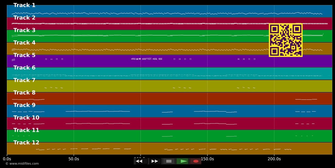 At the Hop — Danny & the Juniors: multitrack MIDI piano roll